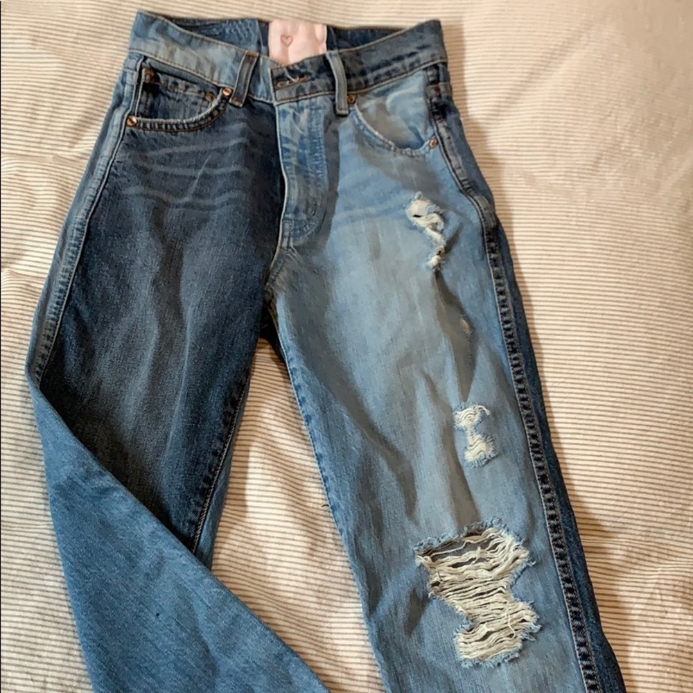 ripped blue jeans